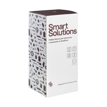 Набор из 3 банок для хранения с крышкой из бамбука Smart Solutions