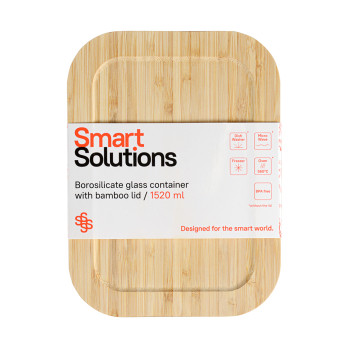 Контейнер Smart Solutions с крышкой из бамбука, 1,52 л